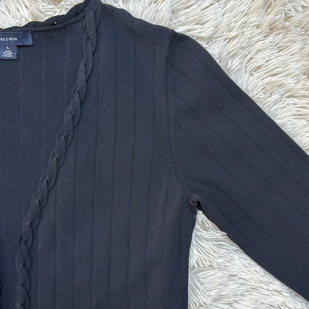 Jones Wear Ribbed Open Cardigan 💗 Black - Picture 6 of 13
